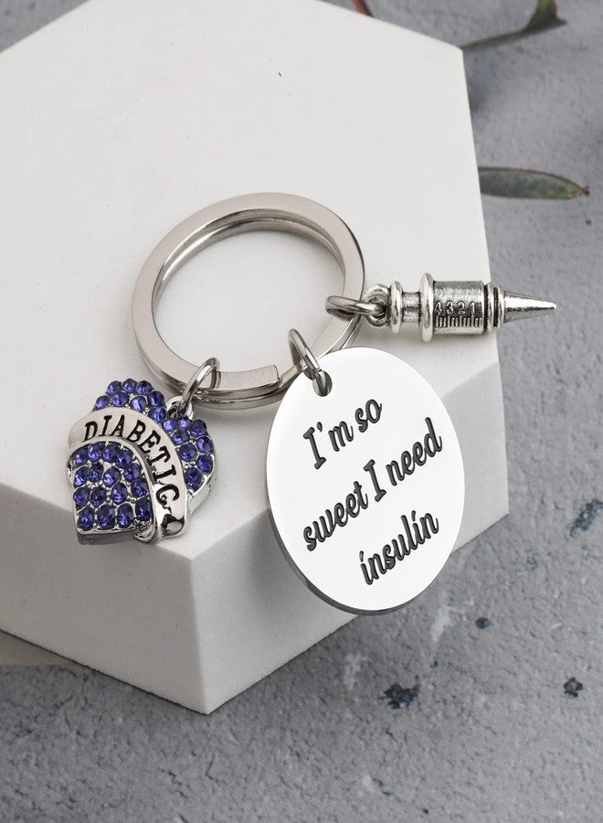 SEIRAA Diabetic Awareness Keychain I’m So Sweet I Need Insulin Diabetes Keychain Diabetic Patients Gift (Diabetic Awareness Keychain) - Image 3